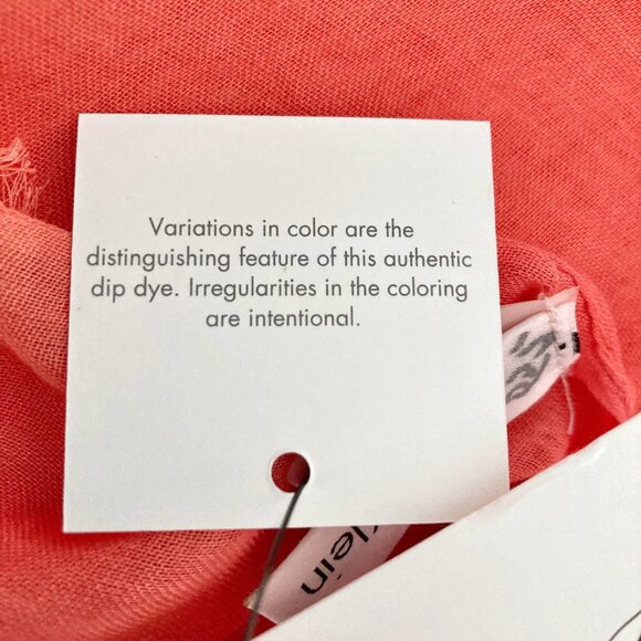 NWT Calvin Klein Dip Dye Rayon Scarf - Orange/Pink - Picture 14 of 15